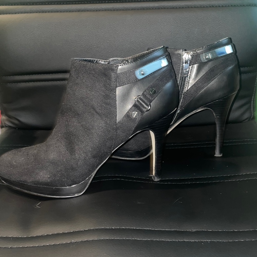 Marc Fisher Black Suede Heeled Boots